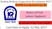 Konkan Railway Corporation Limited Recruitment 2017– Junior Engineer