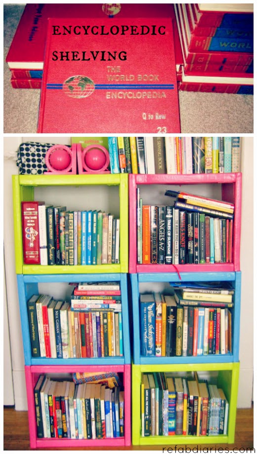 Repurpose Bookshelf Made Of Books The Refab Diaries