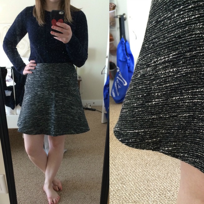 j.crew factory flared skirt twee, women, style, outfit, fashion