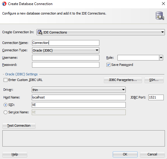 Create Oracle DB Connection