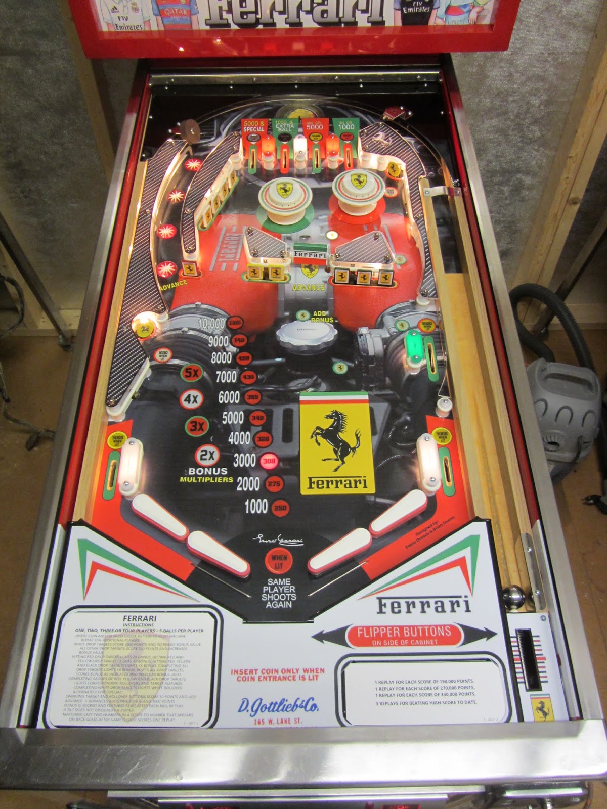 GameroomPinball.com: Custom Ferrari Pinball