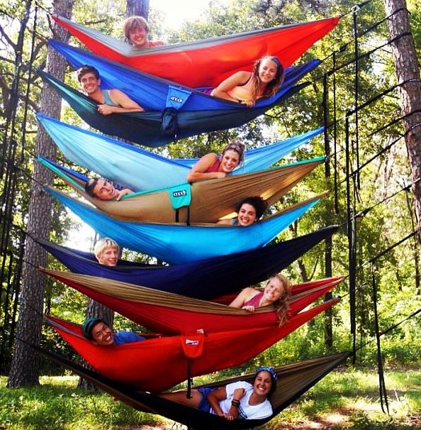 Jungle Red Writers Hanging Out In Hammocks