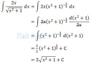 Penyelesaian integral substitusi UN 2013