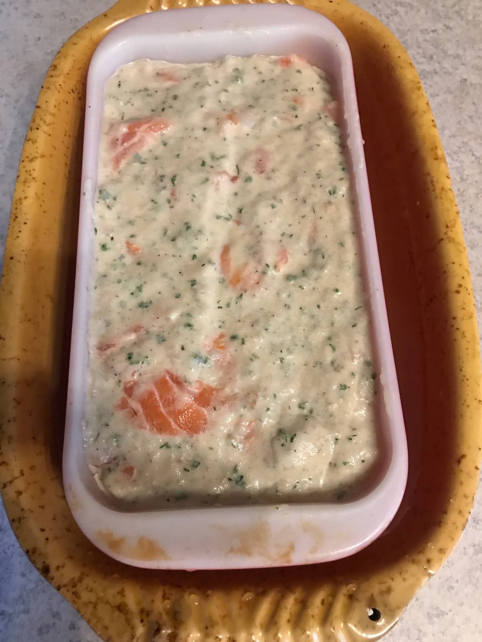 TERRINE SAUMON , SAINTJACQUES , CABILLAUD ET CREVETTES