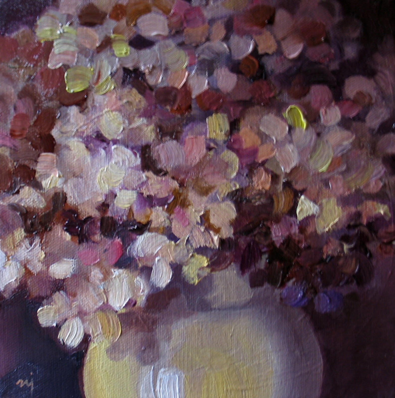 Nel's Everyday Painting Dried Hydrangeas SOLD