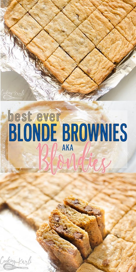 Blonde Brownies, AKA Blondies are a simple, easy rich dessert recipe. Similar to the classic chocolate brownies, Blondies are flavored vani...