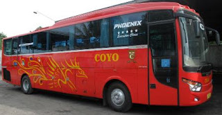 daftar rute dan tarif bus coyo jurusan cirebon, tegal, pekalongan, semarang, surabaya, malang