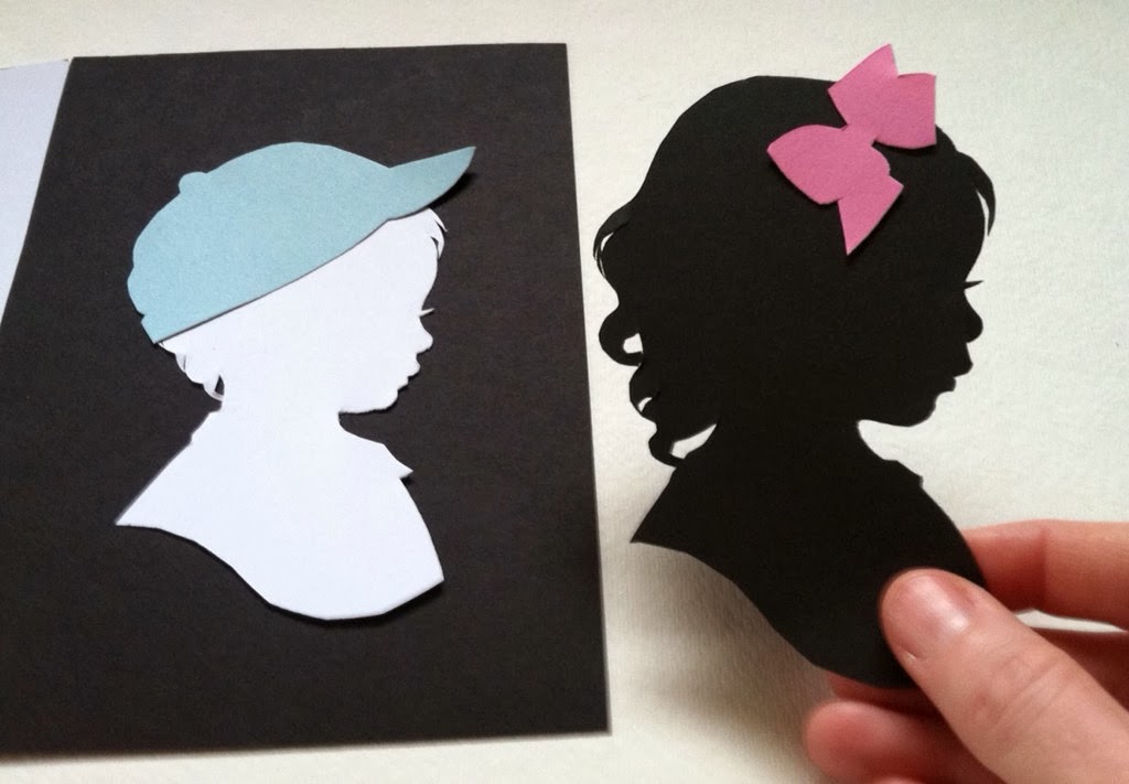 Custom Silhouettes with Colored Paper Embellishment