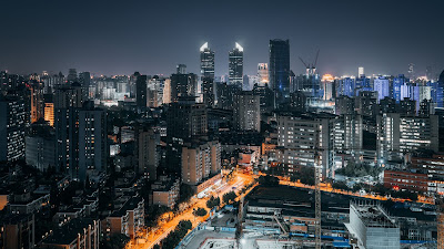 Metropolis, City, Night, Buildings, Lights