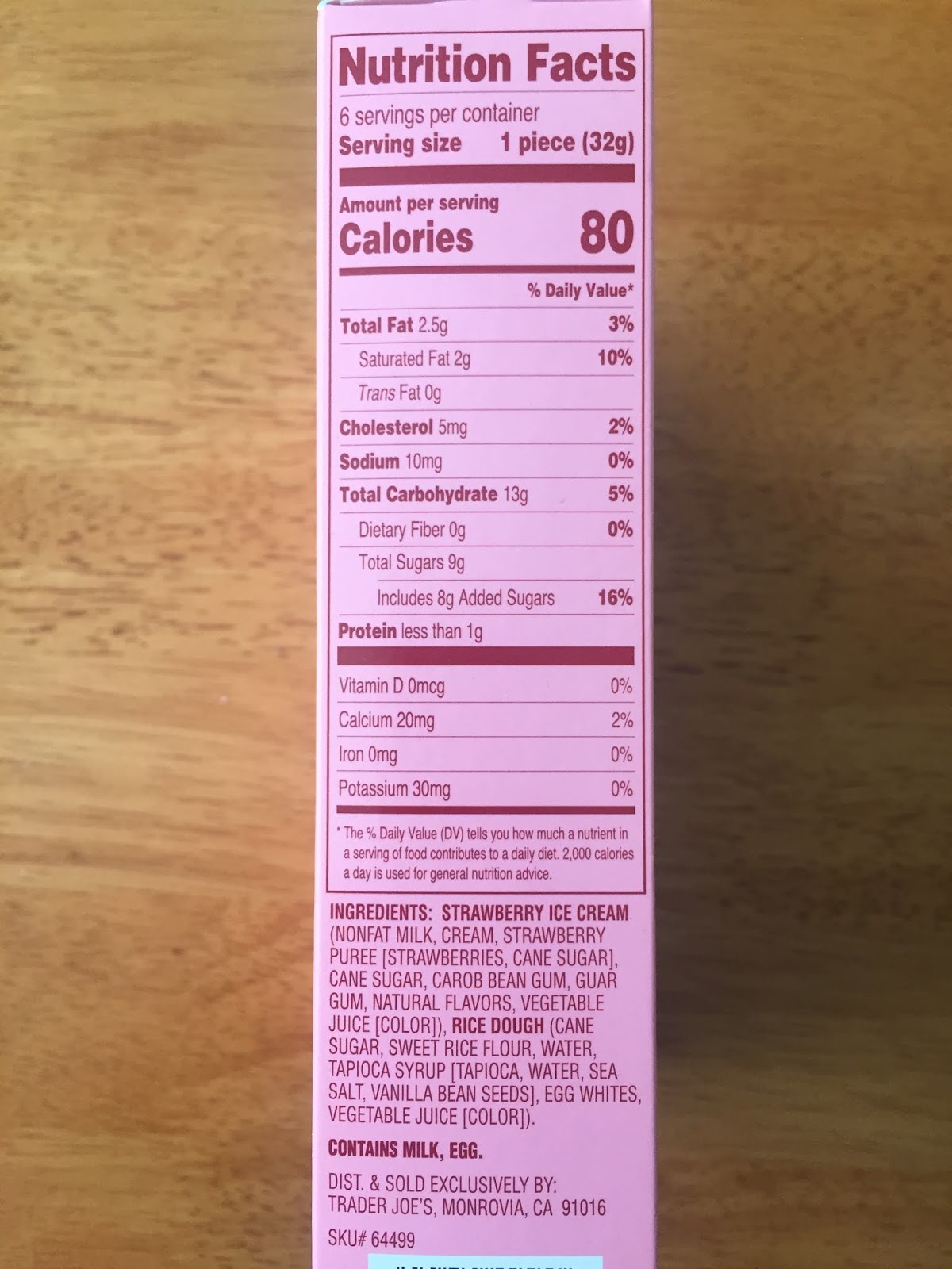 Trader Joe's Strawberry Mochi Ice Cream