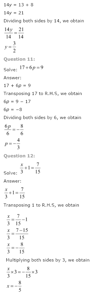 NCERT Solutions for Class 8 Maths Chapter 2 Linear Equations in One Variable NCERT Solutions for Class 8 Maths Chapter 2 Linear Equations in One Variable