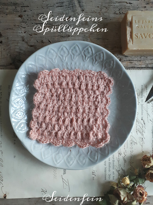 kleines Spültuch aus Hanfgarn * crochet a small dishcloth from hemp yarn