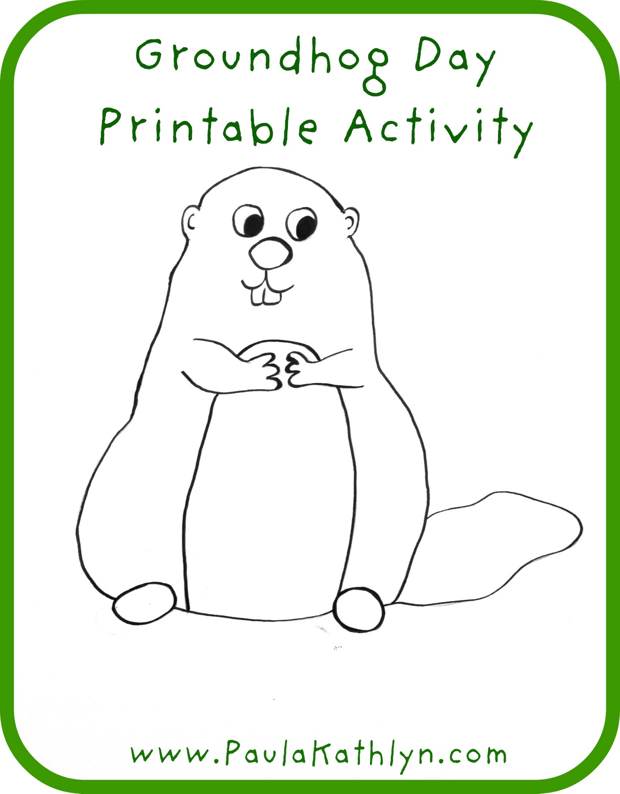 The Patriotic Peacock Groundhog Day Free Printable and Activity