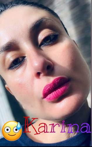 Kareena Kapoor shares a selfie in pink lipstick