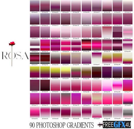 90 Pink Rose Color Photoshop Gradients