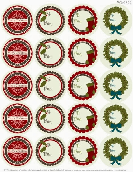 Christmas Free Printable Labels and Toppers. For presents