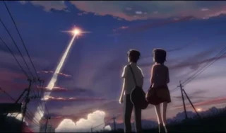 Peluncuran pesawat ulang alik di film anime 5 Centimeters per Second