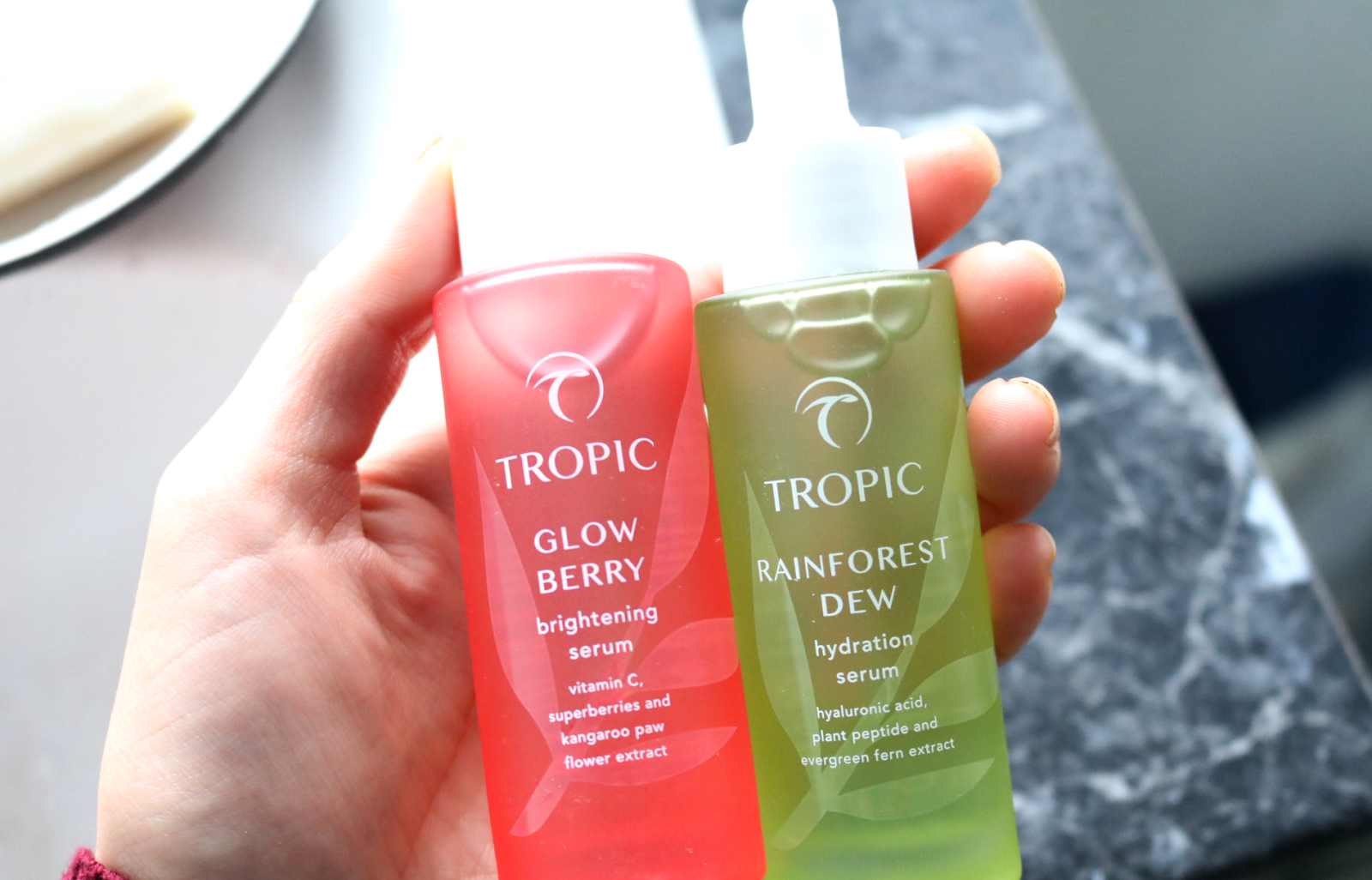 Tropic Glow Berry Brightening Serum and Rainforest Dew Serum review