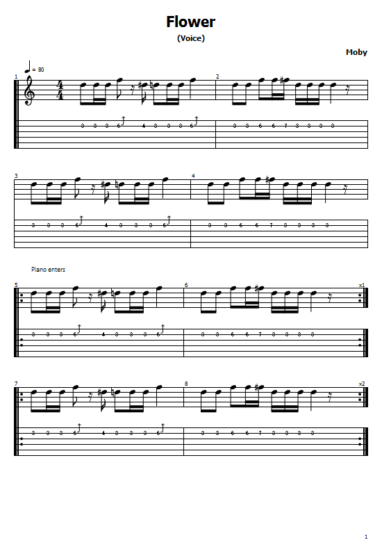 Flower Tabs Moby. How To Play Moby Flower On Guitar/ Moby Flower Free Tabs/ Flower Sheet Music. Moby - Flower