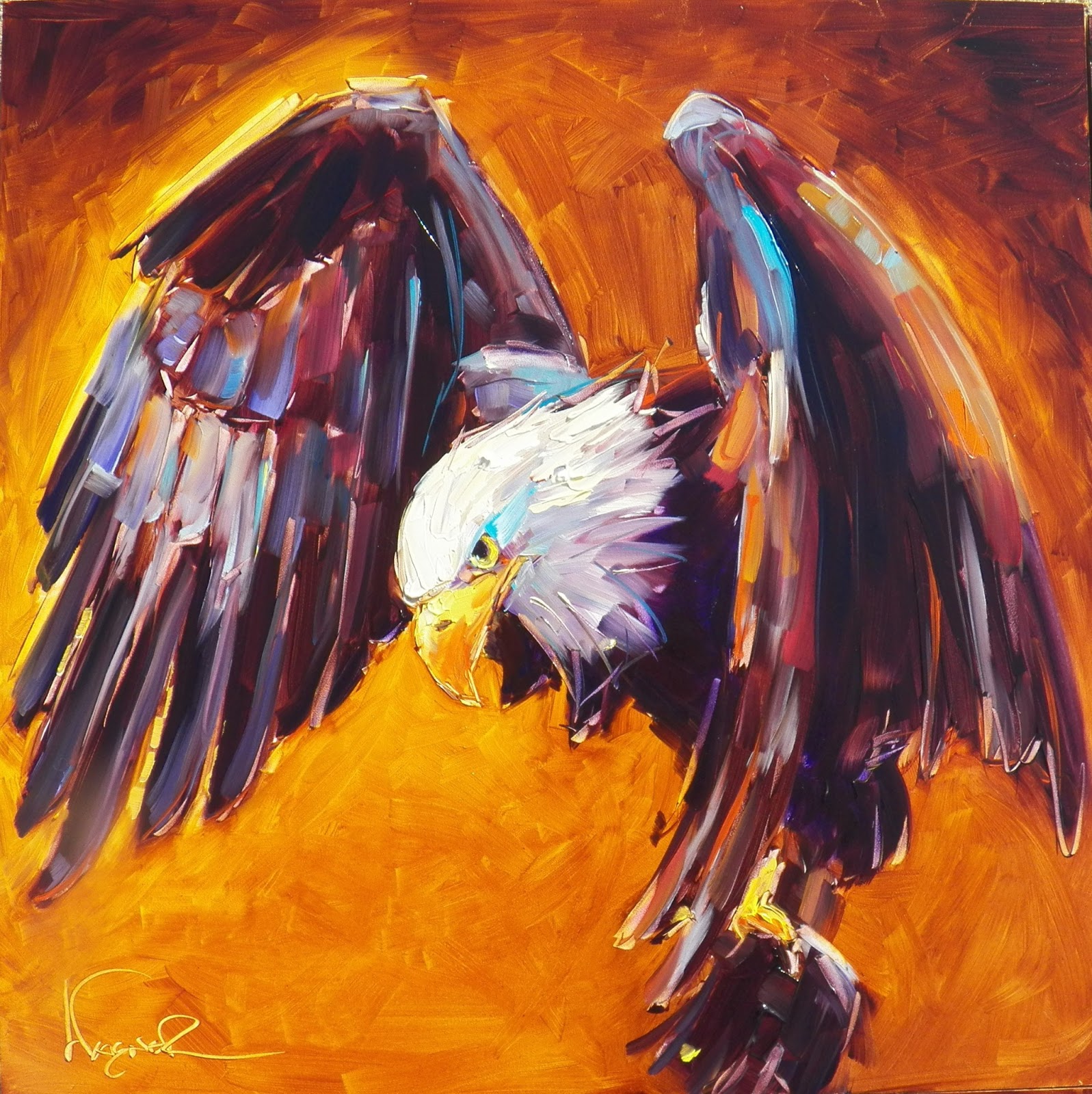 Olga Paints CONTEMPORARY BALD EAGLE PAINTING By OLGA WAGNER 100 0894