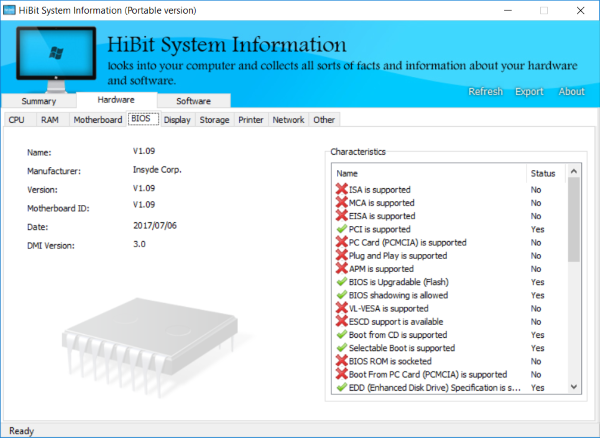 Windows用のHiBitシステム情報