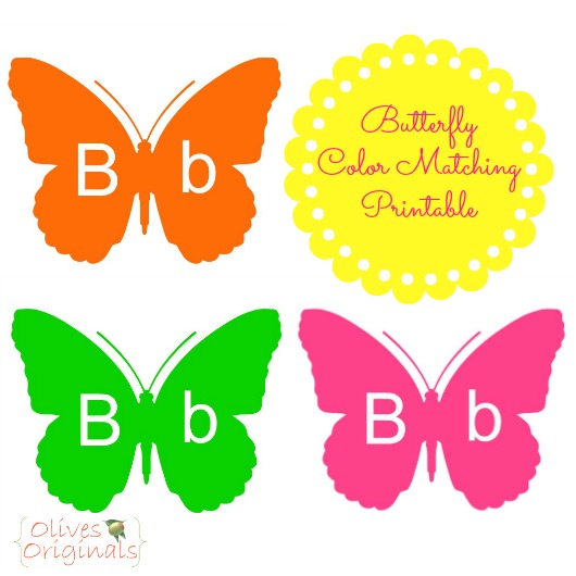 Olives Originals: Butterfly Color Matching Printable