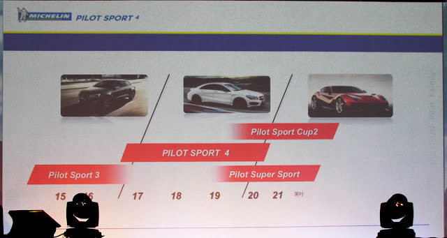 Michelin Pilot Sport 4,不隸屬任何一款胎的後繼版本,性能定位介於Pilot Super Sport與Pilot Sport 3之間 Michelin Pilot Sport 4,不隸屬任何一款胎的後繼版本,性能定位介於Pilot Super Sport與Pilot Sport 3之間
