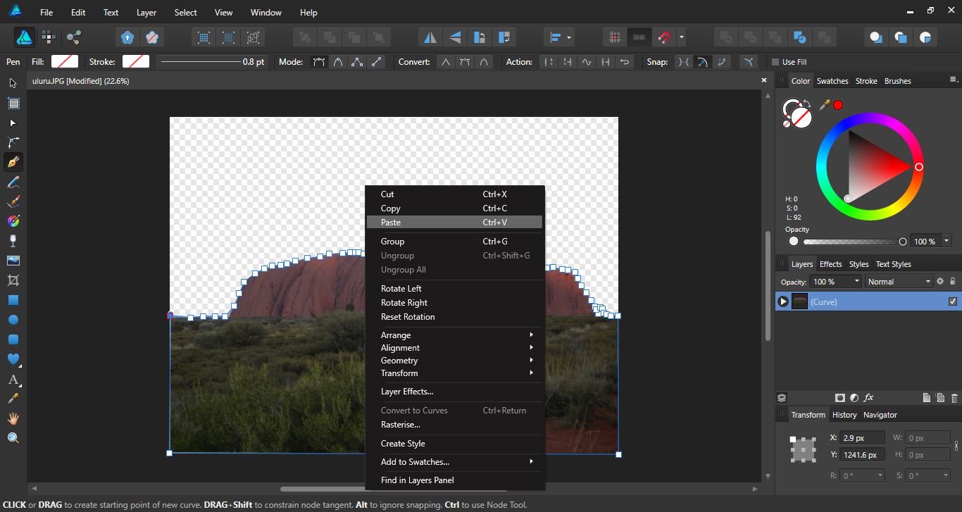 How to remove and change a background with Affinity Designer Design