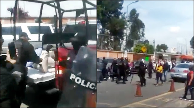 Denuncian represión de docentes por parte de la policía estatal en Tecamachalco