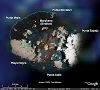 Google Earth Satellite Picture of Marchena's Caldera