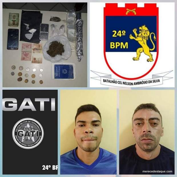 Dois elementos são detidos por tráfico de drogas em Santa Cruz do Capibaribe