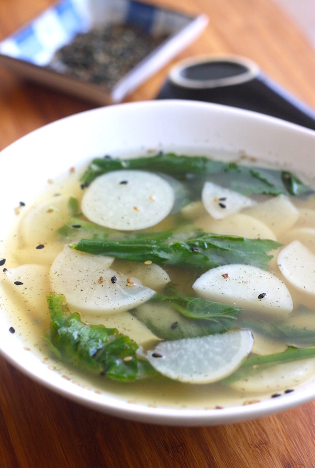 Miso Soup with Japanese Turnips recipe by SeasonWithSpice.com