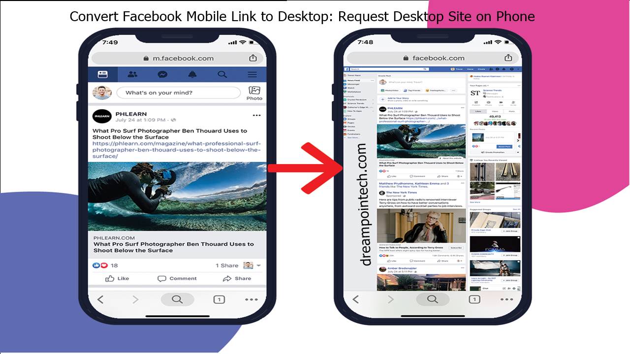 Convert Facebook Mobile Link to Desktop 2023 Request Desktop Site on Phone