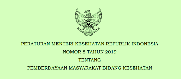Peraturan Menteri Kesehatan – Permenkes Nomor 8 Tahun 2019
