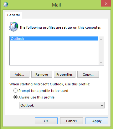 Impossibile avviare Microsoft Outlook 4