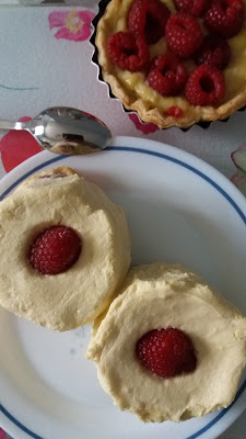 Tartelettes framboises et crème pâtissière;Tartelettes framboises et crème pâtissière