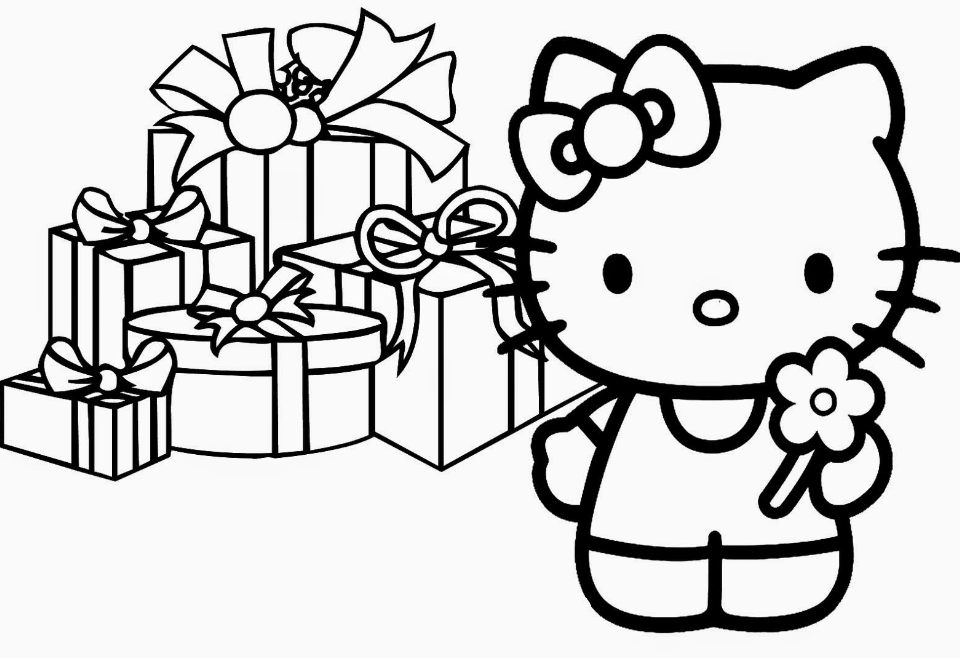 26 Hello Kitty Happy Birthday Coloring Pages