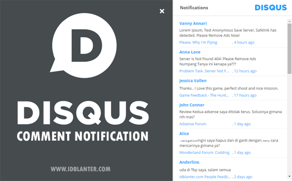 Cara Mudah Memasang Notifikasi Komentar Disqus di Blog