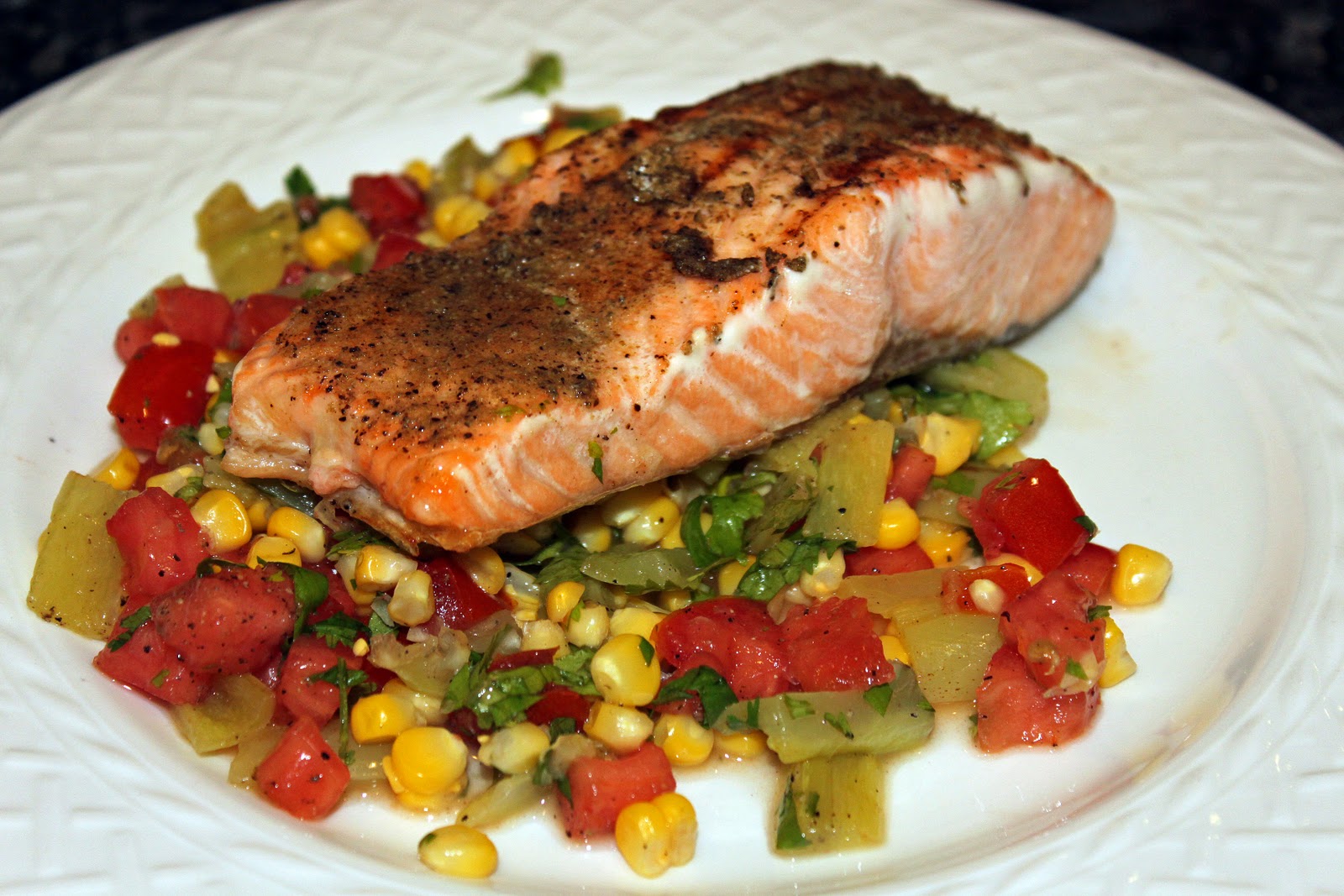 Eats & Sweets: Grilled Salmon with Roasted Corn Relish