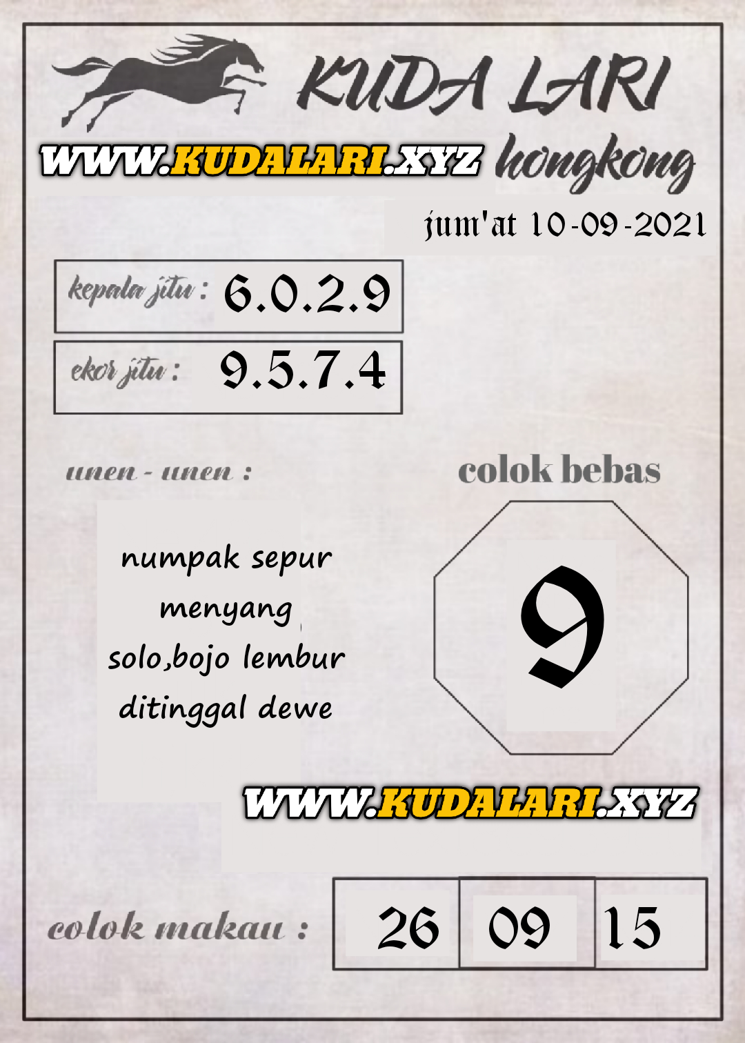 Syair Kudalari Hongkong Jum At 10 September 2021 Syair Kuda Lari Syair Kudalari Hongkong Jum At 10 September 2021 Syair Kuda Lari