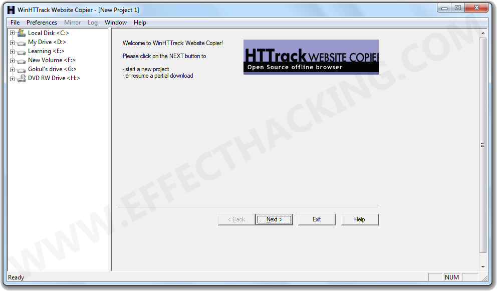 HTTrack site Copier A Free site Mirroring Tool