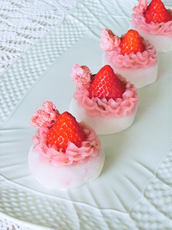 Bon Bon Art Cooking レシピ かわいい 桜いちご大福 お花見 おひな祭り