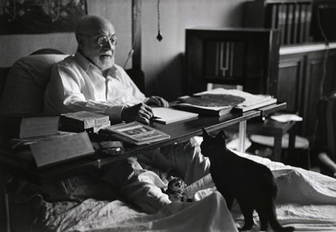Henri Matisse with his cat