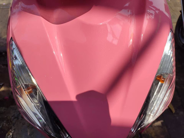 Sơn xe máy Vision màu hồng cực đẹp