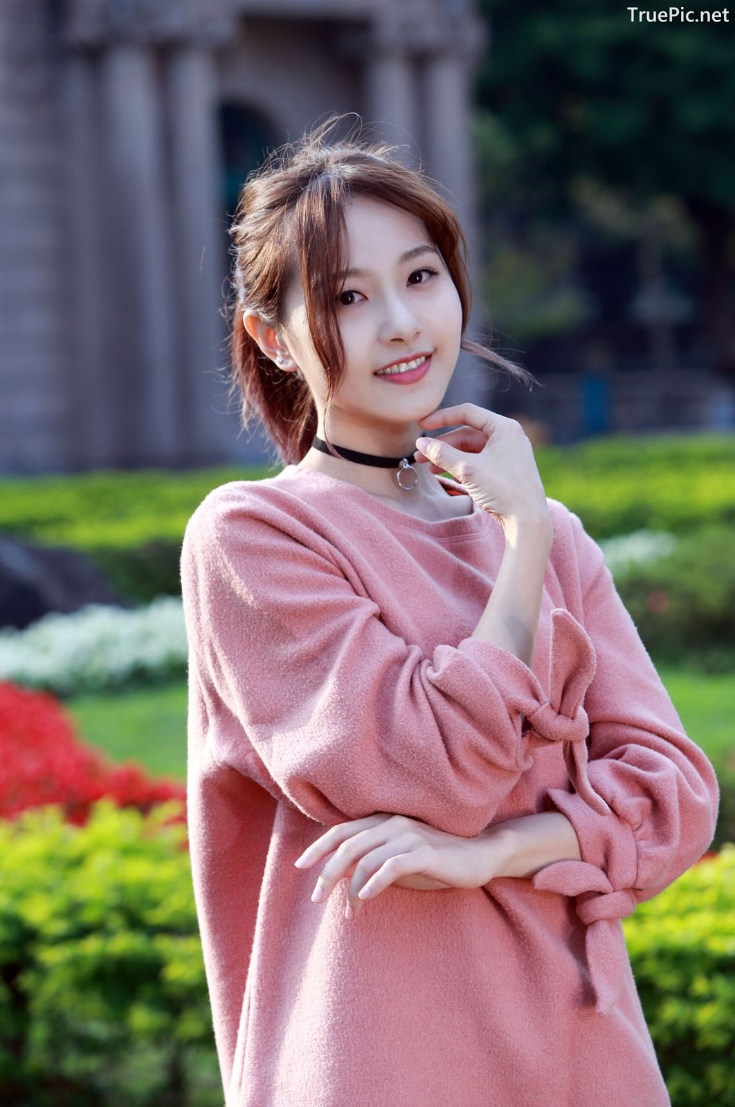 Image-Taiwanese-Model-郭思敏-Pure-And-Gorgeous-Girl-In-Pink-Sweater-Dress-TruePic.net- Picture-13