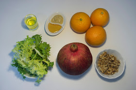 Ensalada con naranja y granada - ingredientes