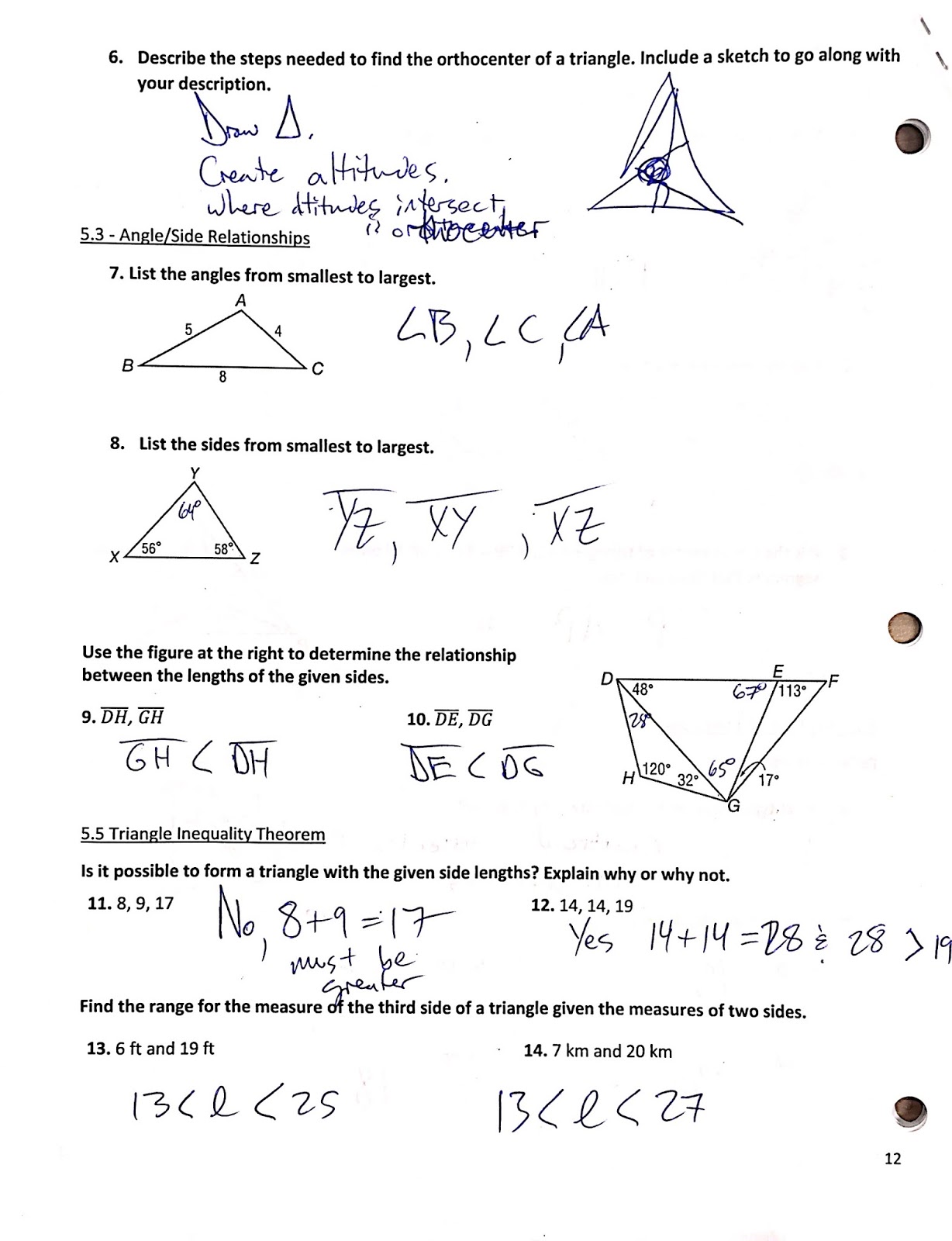 Mr. Suominen's Math Homepage: Geometry Practice Final Answers