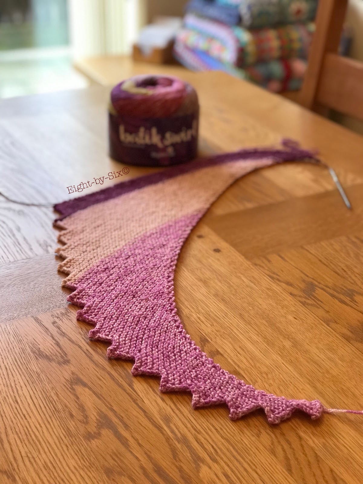 Hitchhiker shawl in Stylecraft Batik Swirl