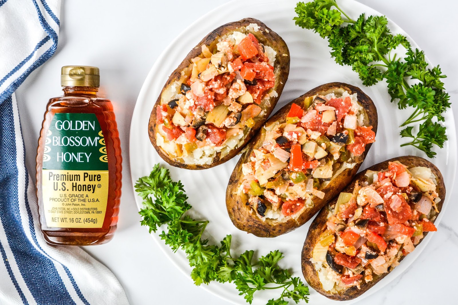 Theresa's Mixed Nuts Game Day Mediterranean Stuffed Potatoes