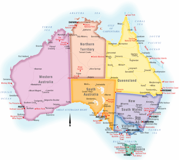 Map Of Australia With Cities